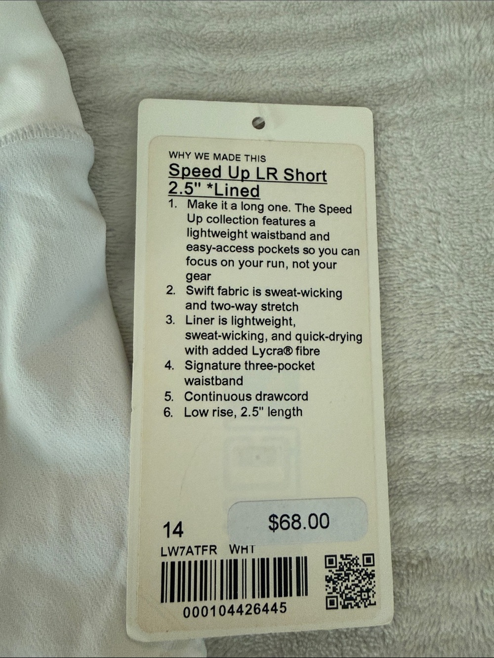 lululemon athletica Women’s White Speed Up Running Shorts - Picture 3 of 4
